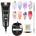 MIZHSE 3D Painting Gel and Rhinestone Glue for Nails, Clear 3D Nail Gel 3D Sculpting Gels U V LED Nail Charm Glue Salon Art Home DIY