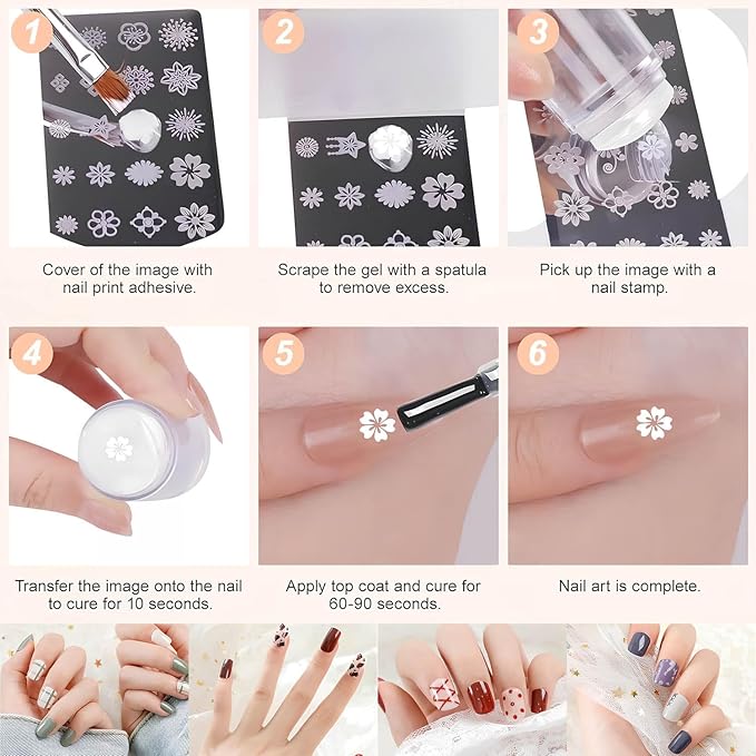 17 PCS French Tip Nail Stamp,French Tip Tool Kit With with Nail Art Brushes for Home Manicure Diy Nail Art Salon Gifts for Girls(Black)