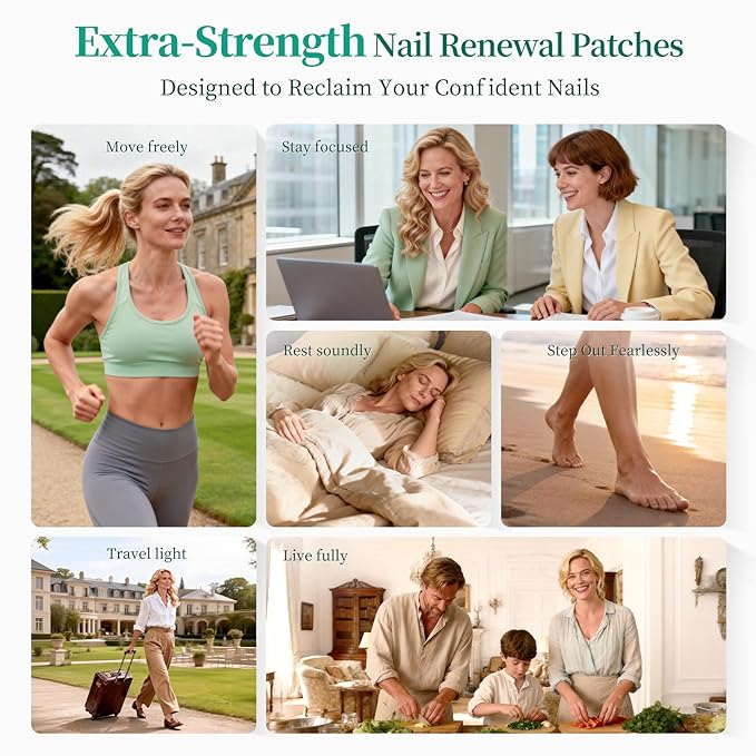 APUREE Fungal Nail Patches Extra Strength: True 1% Tolnaftate | 8H Overnight Toe Nail Fungus Treatments |Repair For Discolored Yellow Brittle Damage Nails| Restores Healthy Appearance| 32 Patch