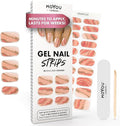 MOYOU LONDON Semi Cured Gel Nail Strips - 20 Pcs. Waterproof Gel Nail Wraps, Cures in Sunlight or UV/LED Lamp, Lasts Up to 2+ Weeks, Stretchable, Easy to Apply & Remove, Vegan & Cruelty-Free