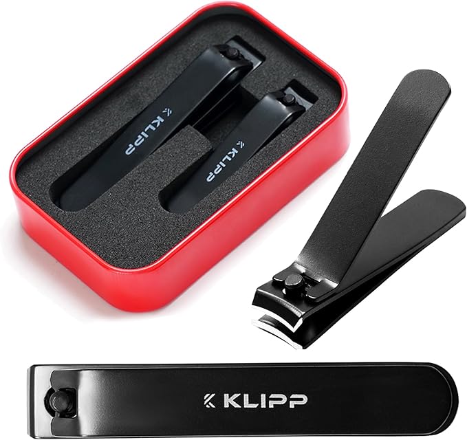 Nail Clipper Set for Men & Women – Stainless Steel Fingernail Clipper & Toe Nail Clippers with Curved & Straight Blades Toe Professional Nail Cutter Kit with Tin Case for Gift & Travel