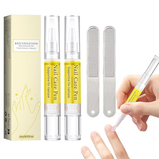 2PCS Nail Growth Oil & File Set - Strengthen, Repair & Promote Healthy Nails Fast