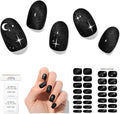 Semi Cured Gel Nail Strips with 30 Pieces - UV Gel Stickers, Manicure Kit, Easy Application Wraps Includes Prep Pads, Nail File, Wooden Stick - UV Light Required (Apollo)