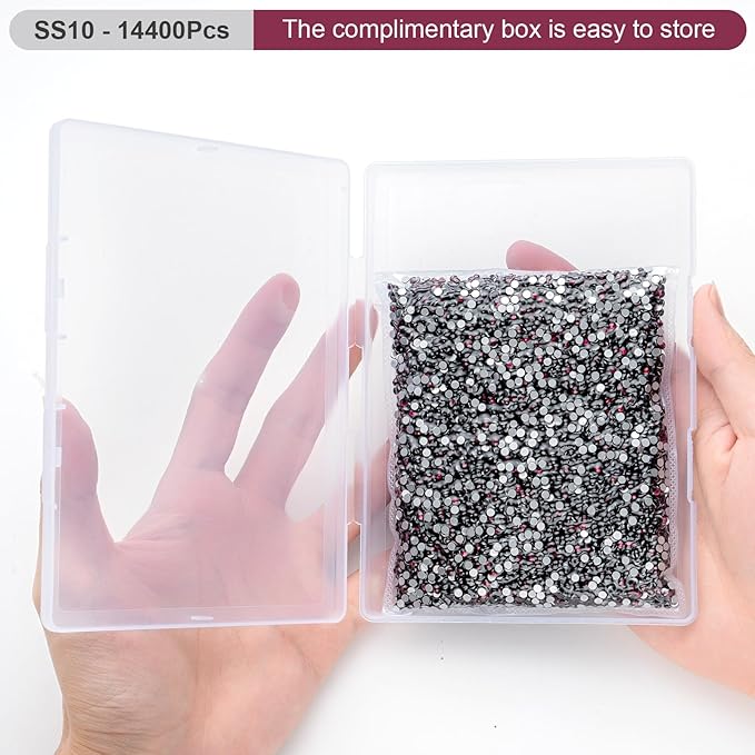 Flatback Rhinestones Bulk, 14400PCS Purple Rhinestones for Clothes DIY Decoration Crafts, Purple, SS10, 2.7-2.9mm