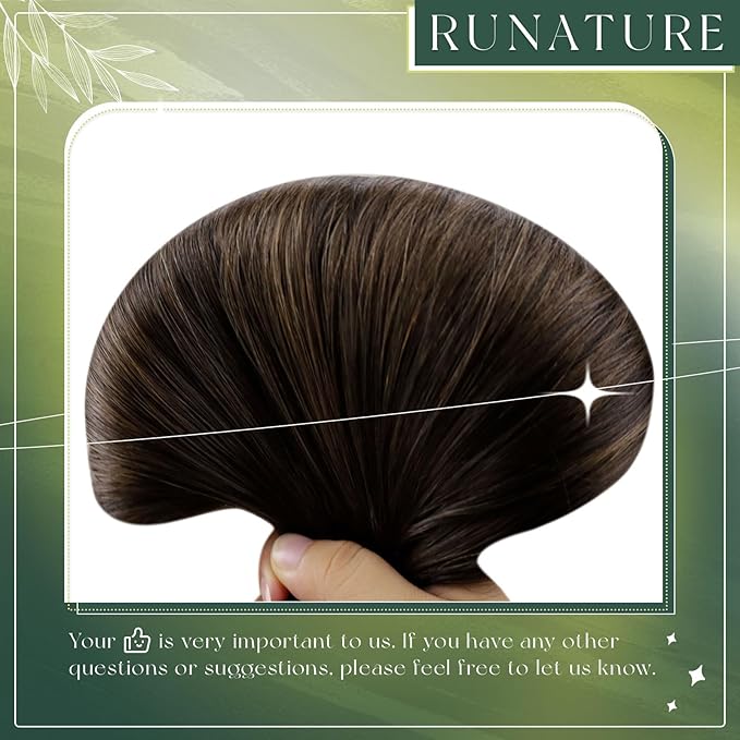 RUNATURE Nano Bead Hair Extensions Human Hair Brown Ombre Dark Brown Nano Bead Hair Extensions 12 Inch Pre Bonded Cold Fusion Hair Extension Soft Remy Hair Long Lasting No Shedding 40g