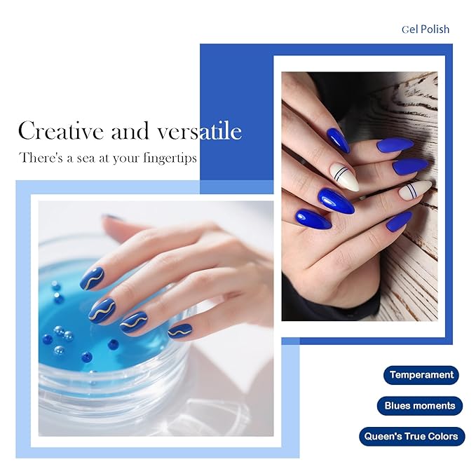 CAMILA ¿ 6pcs 15ml Gel Polish Set Navy Blue Gel Nail Polish Kit Hema Free Tpo Free UV Gel Polish Manicure Salon For Women F Set