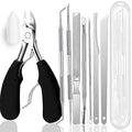 10pcs Ingrown Toenail Pedicure Tool Kit, Professional Surgical Stainless Steel Ingrown Toenail Removal, Treatment for Nail Correction Polish Pain Relief (Black)