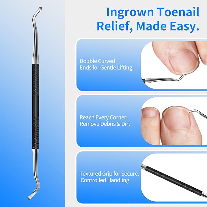 TwinWolf Toenail Clippers for Seniors Thick Ingrown Toenails,Heavy Duty Slanted Curved Blade Cutters for Fingernails, Large Ultra Sharp Nail Clippers Set with Wide Jaw for Men Women,5 Pcs,Black