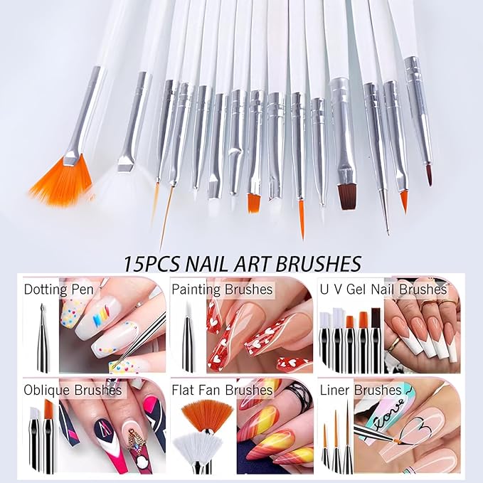 Professional Nail Art Brush Dotting Tools Kit (N31 White)