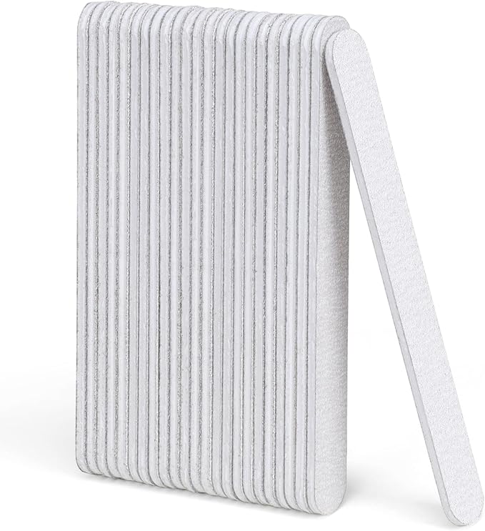 Nail Files, 24 PCS Fingernail Files 7" Long 80/100 Grit Emery Boards for Nails - Professional Nail File Bulk Washable for Acrylic, Gel, Dip Powder, and Poly Gel Nails