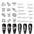 24 Pieces Silver Alloy Zodiac Nail Charms 12pcs Zodiac Signs Nail Studs 12pcs Constellation Words Charms Twelve Constellation Nail Charms for Women Girls Nail Art Decoration