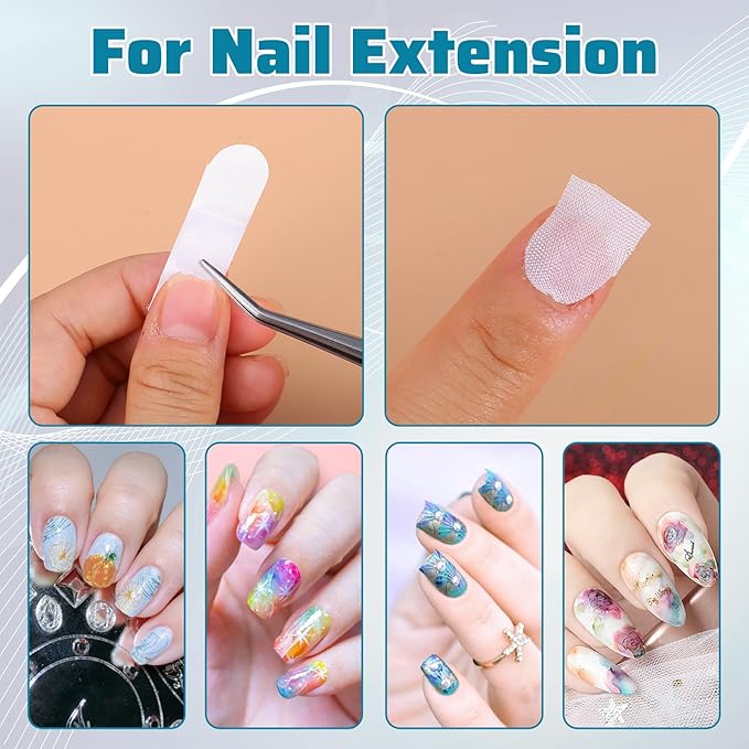 84 PCS Fiberglass Nail Wrap Extension Nail Repair Patches Silk Wrap for Nails Self Adhesive Nails Repair Tape for Broken Split Reinforcement Home Salon DIY Art Tools