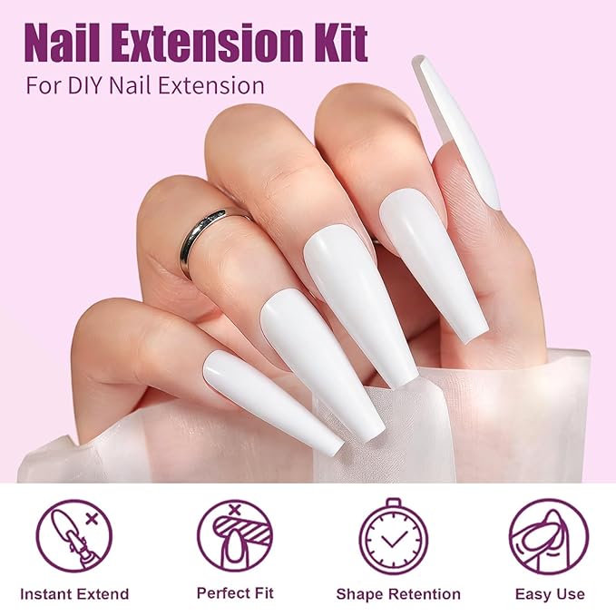 280 Pcs Original Sandwich Nails Dual Form with Guide Lines Long Ballerina Nail Mold for Builder Gel Nail Extensions Art Design Salon DIY at Home