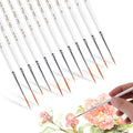 cobee 12Pcs Fine Paint Brushes, Detail Paint Brushes Micro Artist Paintbrush Set Acrylic Paint Brushes for Kids Students Artists Detail Painting Oil Fine Art Painting Watercolor Nail Art