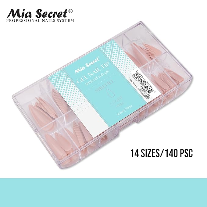 Pink Soft Gel Stiletto Nail Tips by Mia Secret Store