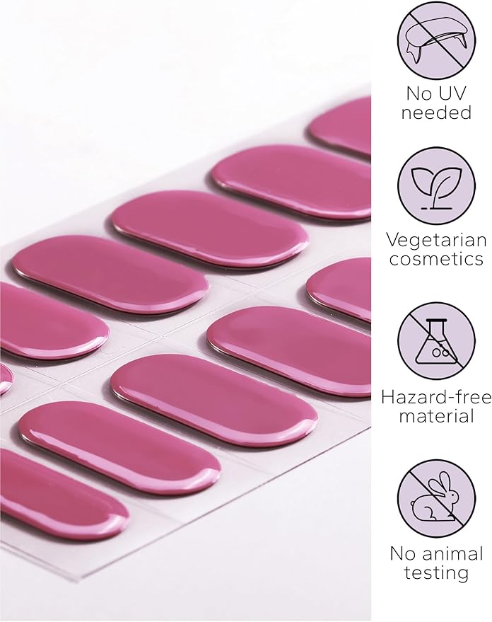 Nail Polish Strips – 32PCS UV Free Salon Quality Wraps, Long Lasting Gel Nail Stickers for Women (Blushing Peach Pink)