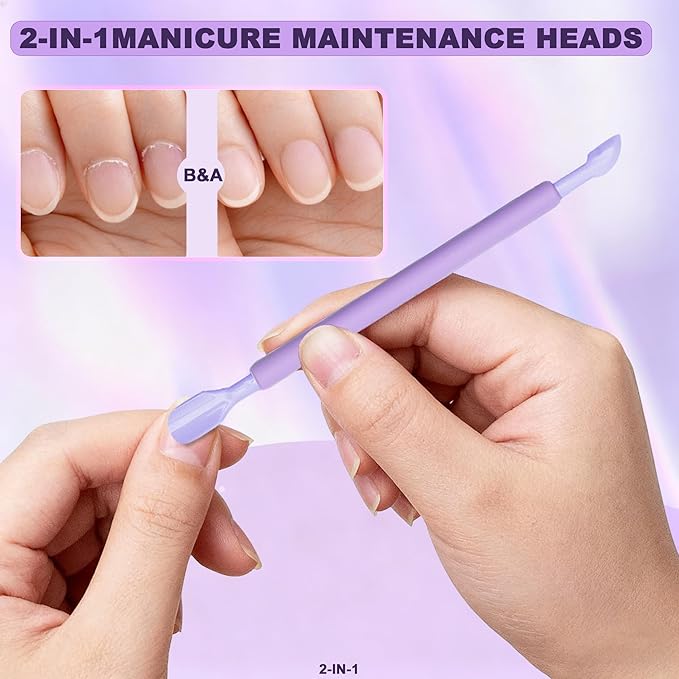 3Pcs Plastic Cuticle Pusher, Dual-end Dead Skin Nail Pusher Nail Dirt Cleaner Tool Gel Polish Remover Tool, Gentle Plastic Pusher, Manicure Tool