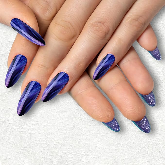 120Pcs Dual Nail Forms, Flat Stiletto Extension Poly Gel Molds - 12 Sizes Full Cover Reusable for Solid Gel, Glue Art Design - Salon & DIY
