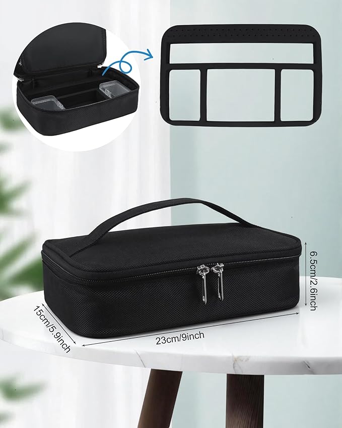 Nail Drill Bag Nail Drill Bits Holder Bag Electric Nail Machine Kit Organizer Bag With Nail Sanding Bands Case Gift for Women (Blck)