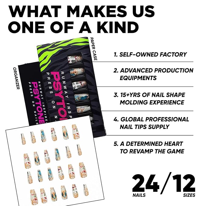 PSYTONE Short Press on Nails Almond Orange French Tip Glue on Nails Cute Fake Nails Full Cover Stick on Nails Glossy Artificial Nails Short Acrylic Nails Press ons Reusable False Nails for Women