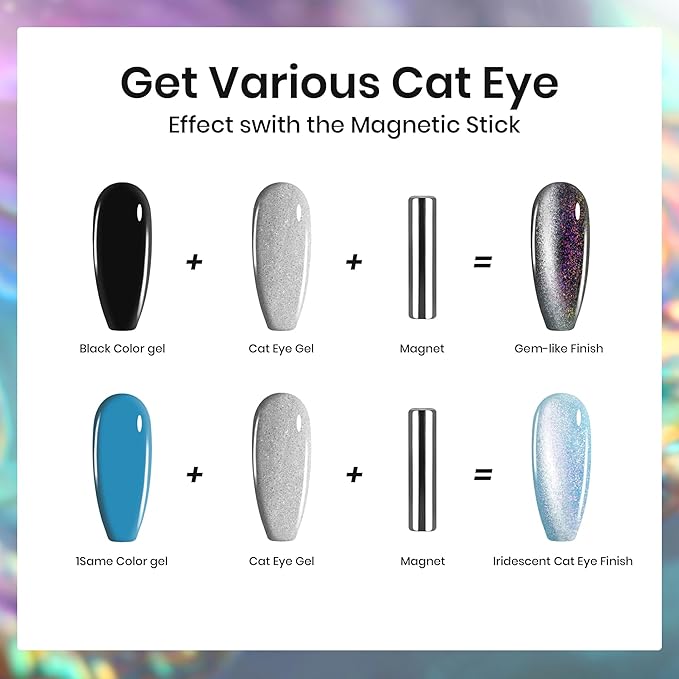 ABAC 24-Color Magnetic Cat Eye Gel Polish Set,Winter Collection Solid No-Spill Cream Gel with Pro Brush,HEMA-Free Cruelty-Free Nail Art Kit