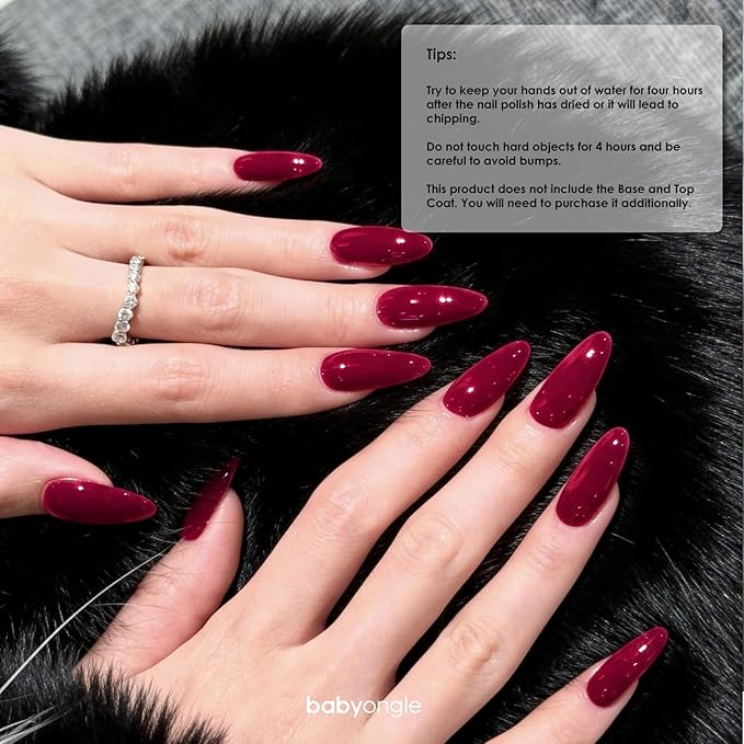 Nail Polish Burgundy Red, 14 ML Quick Dry Nail Polish for Nail Art DIY Manicure at Home, Chip Resistant Nail Lacquer for Nail Art Varnish, Long Lasting, BOG113