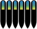 Mont Bleu Rainbow Crystal Nail File in Black Pouch - Small/Purse Size - Czech Tempered Glass - Handmade in Bohemia (Czech Republic)