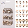 100pcs Flatback Glass 3D Champagne Nail Gem Glue Fix Pear Shape Large and Small Crystal Rhinestone Bulk Charms for Nail Art Designs Jewelry Making DIY Crafts