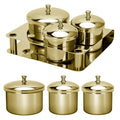 Acrylic Liquid Container 3 PCS Stainless Steel Acrylic Liquid Powder Cup with Lids Dappen Dish Nail Powder Holder Container Nail Art Equipment Tools for Nail Design Tools (Gold)