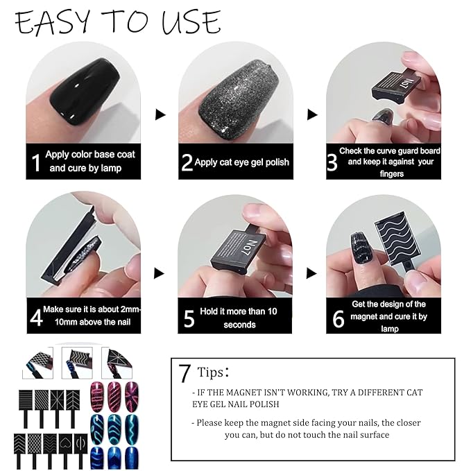 15 Pcs Nail Magnet Tool Set Magnet Plate Wand Board Magnetic Pen Stripe Nail Magnet Double Ended Magnet Wand Magnet Stick for Cat Eye Gel Polish Nail Art