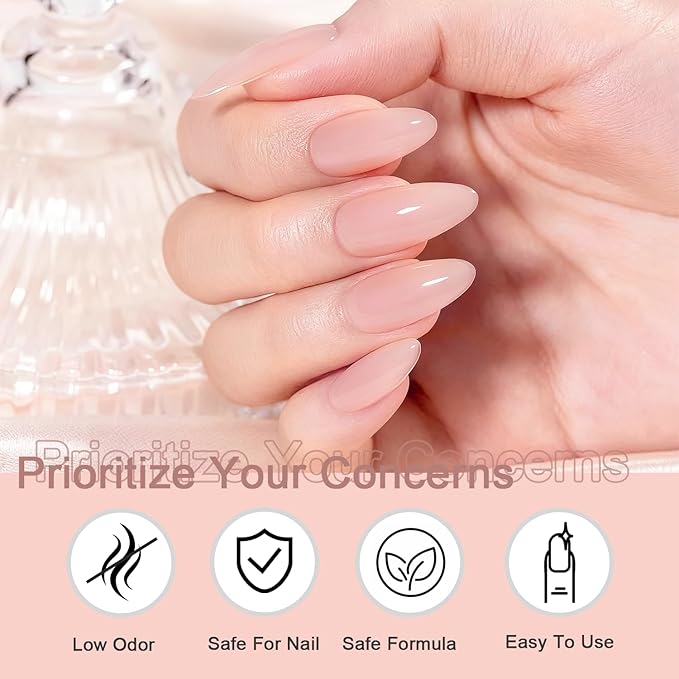 JODSONE 18ml Beige Pink Jelly Gel Nail Polish Soak Off U V Lamp Gel Polish Art Manicure Salon DIY at Home