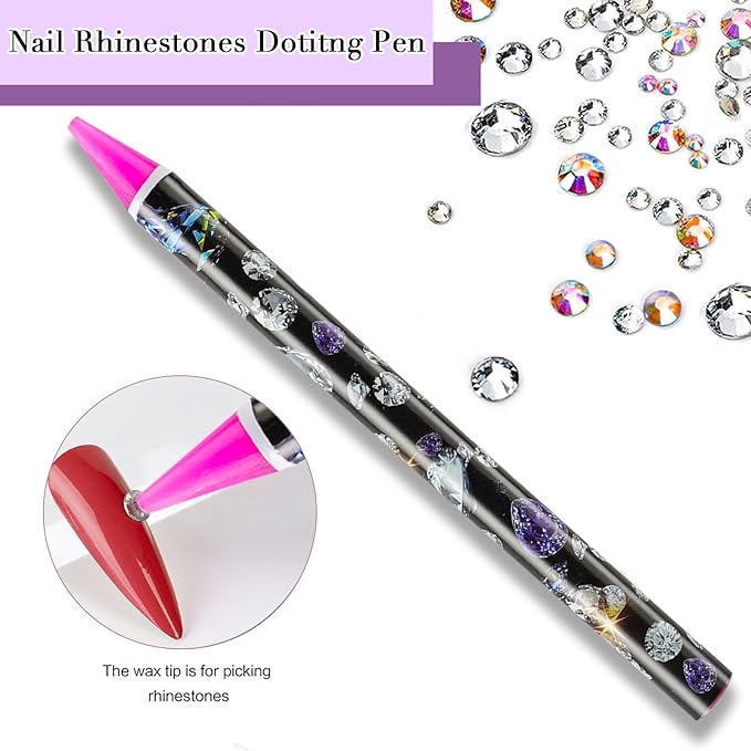 Canvalite Rhinestones 2784PCS in 6 Sizes Flat Back Gems, Crystal AB Art Gems with 5Pcs Jewelry Glue, Pick Up Tweezers and Picker Dotting Pen for Nails, Makeup, Stocking Stuffers Gifts for Women