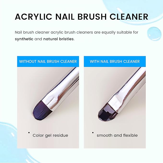 AIJIMEI Nail Brush Cleaner 120ml Acrylic Brush Cleaner Efficient Nail Cleaner for Acrylic Nails Professional Brush Cleaner for acrylic Clean and Maintain Your Nail Brushes with Cleaning Solution