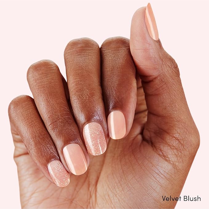 Dashing Diva Glaze Nail Strip Duo - Velvet Blush & Ballerina Blush Collection - Long Lasting, Chip Resistant, Semi-Cured Gel Nail Strips - Contains 2 Colors