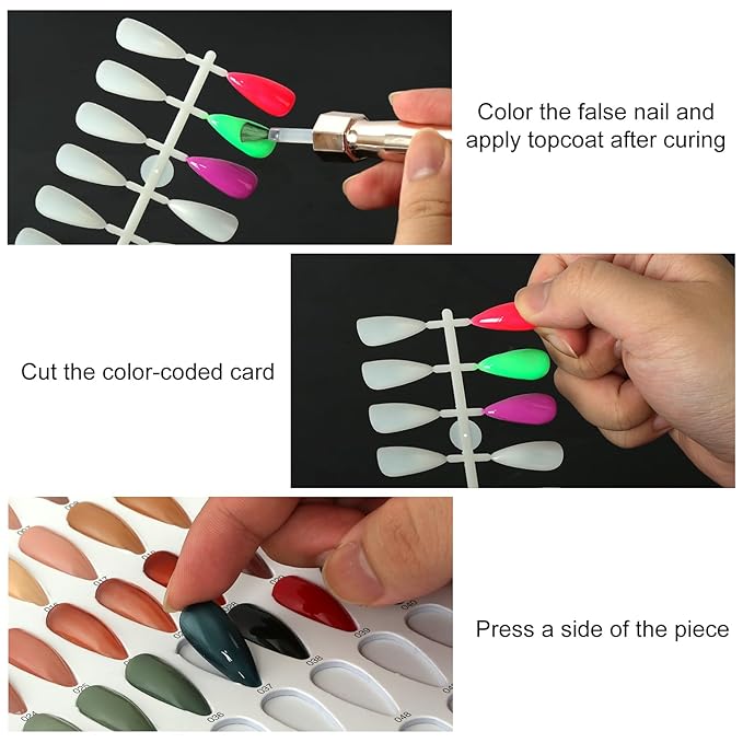 480PCS Nail Color Display Tips,Almond Shaped Premium Acrylic False Nail Tips for Gel & Regular Polish, Durable, Easy to Color – Perfect for Nail Practice & Professional Use(Nature)