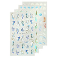 Marble Wave Nail Art Stickers, Ocean Theme Jellyfish Nail Decals Nail Art Design Self Adhesive Nail Supplies for Women Manicure Decoration
