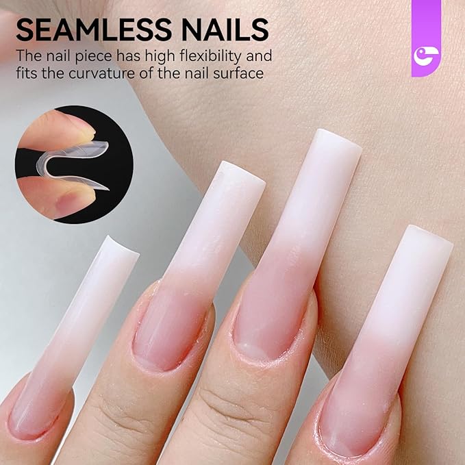 Gelike EC Dual Forms for Extension: 96 Pcs Color Nail Form, 4 Style 12 Size Nail Forms For Builder, Half Matte Gel Forms For Manicure Art Design Salon Diy