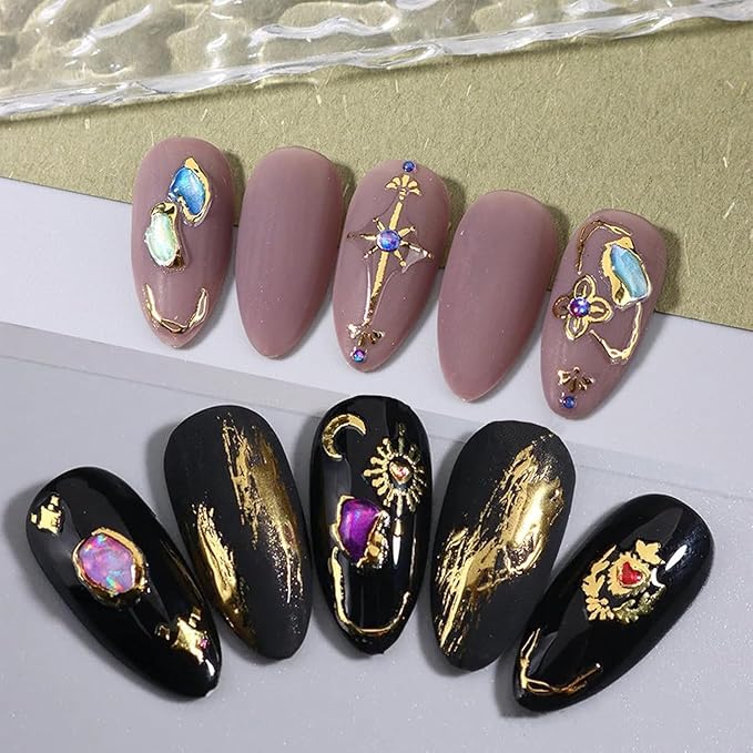 5D Gem Nail Art Sticker Decals Self Adhesive Crystal Rhinestone Embossed Nail Stickers Gem Design 5 Sheet