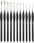 11-Piece Detail Paint Brushes Set, Triangular Grip Fine Tip Art Brushes for Watercolor, Acrylic, Oil, Face, Model, Nail & Miniature Painting