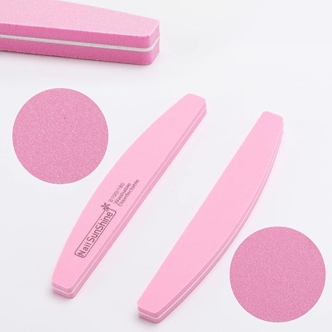 35 Count 100/180 Grit Nail Files and Buffers Kit, Reusable Sanding Buffing Blocks Sponge File Double Sides Emery Boards