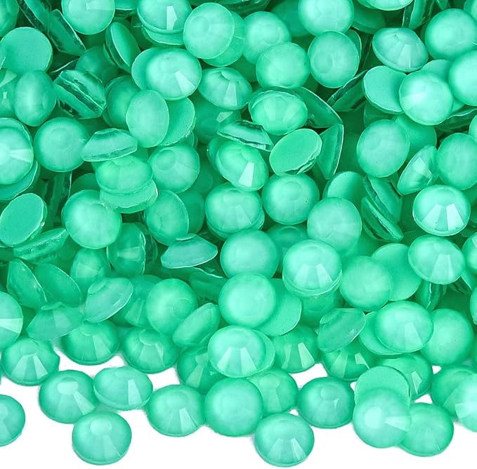 Blinginbox Flatback Rhinestones Round Gems, 1440pcs Luminous Series Glass Stones Neon Gems Non Hotfix Crystal Rhinestones for Nail Charms Crafts Clothes Tumblers,Mac. Emerald Luminous,SS10.