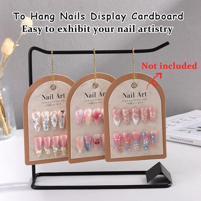 150 Pcs Nail Swatch Sticks with Ring & Nail Art Display Stand Storage Rack, Clear Ballerina Square Stiletto Nail Art Polish Color Display Practice Tips, Nail tech Supplies for Home or Salon Use