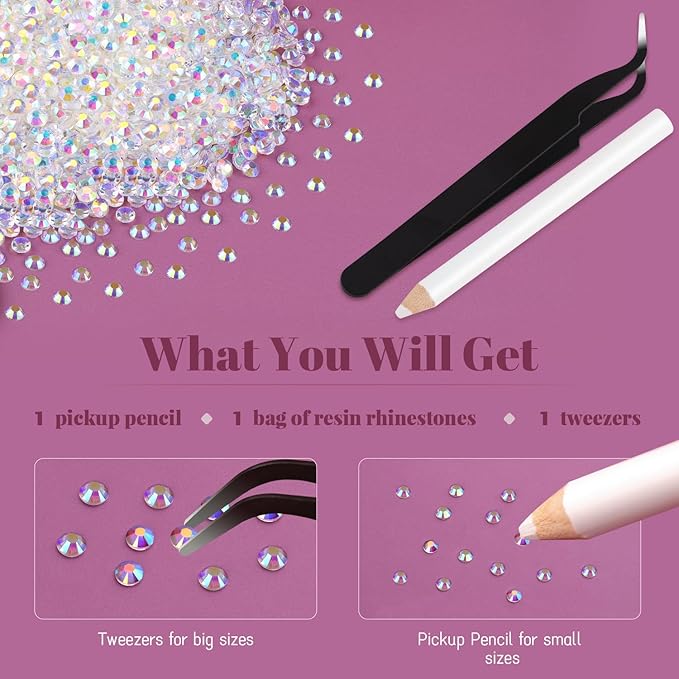 12000PCS 2mm Resin Jelly Rhinestones in Bulk (Transparent AB), Bedazzling Flatback Crystals Rhinestones for Crafting DIY Nail Decoration, Gems Diomand Charms for Tumbler Shoes Clothing Fabric
