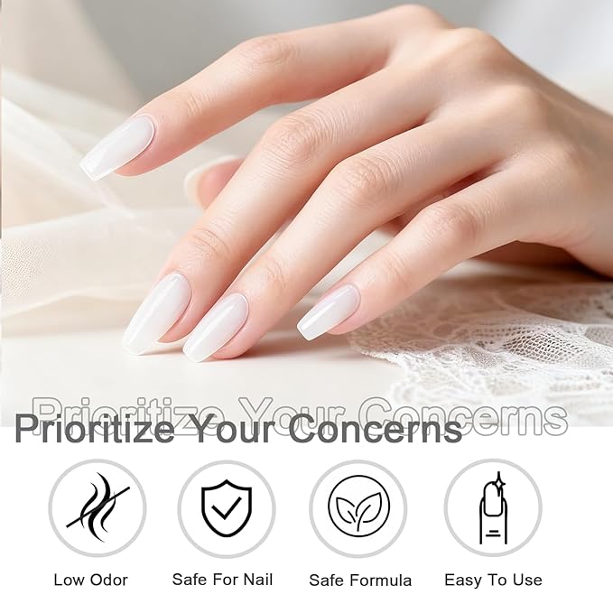 JODSONE 18ml Jelly White Gel Nail Polish Elegant White Large Capacity Crystal Gloss Nail Art DIY Home Nail Salon