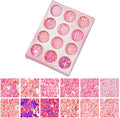 Nail Art Iridescent Mermaid Pink Flakes Ultra-Thin Colorful Glitter Srquin for Festival Cosmetic Face Hair Nail Craft Decoration 12 Design