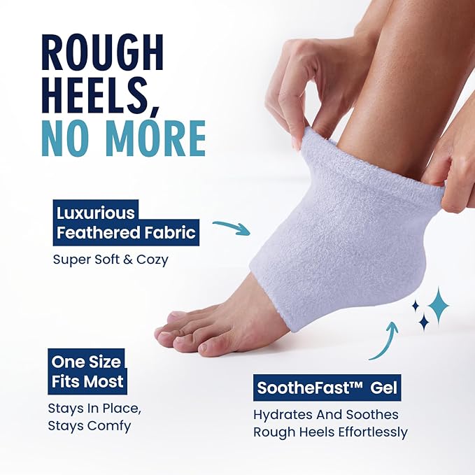 Dr. Frederick's Original Moisturizing Fuzzy Heel Socks for Dry Cracked Heels Treatment - Infused with Olive Oil, Jojoba Oil and Vitamin E - 6 Pairs - Stocking Stuffers for Adults - Variety Pack