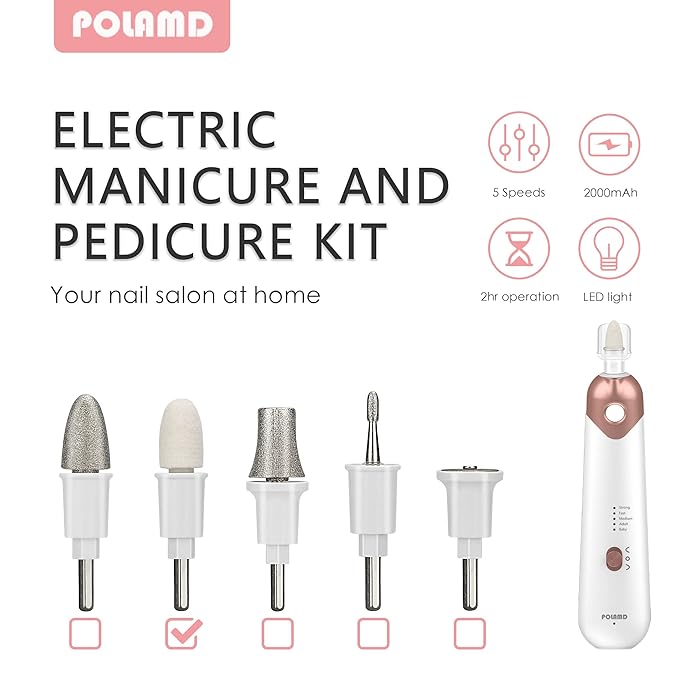Felt Cone, Nail Drill Bit for POLAMD Proffesional Manicure Pedicure Set for Smoothing and Buffing Nail Tips, Polishing and Cleaning Nail Surface(Device not Included)