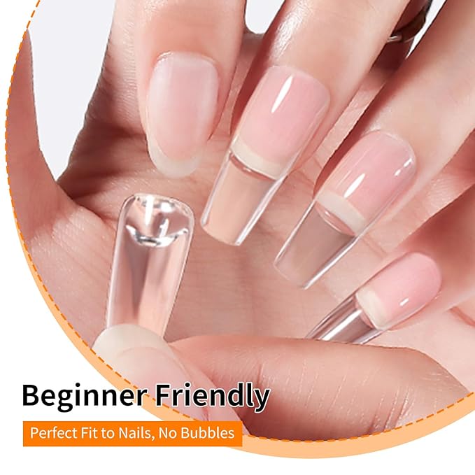 JODSONE 2PCS 15ML Nail Glue Gel for False Nail Tips for Long Lasting Extension Nail Glue and Clear Press On Nails Rhinestone Nail Repair Treatment,Home Salon UV Nail Light Cured