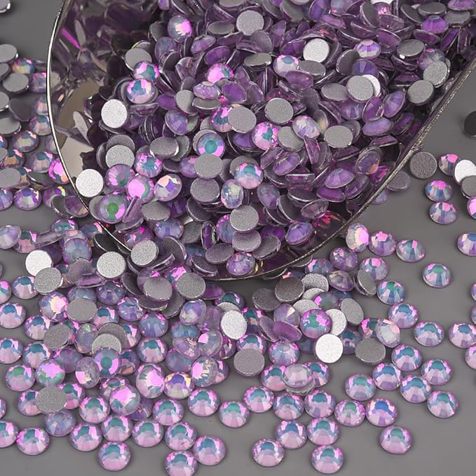 Blinginbox Rhinestones for Crafting,Flatback Rhinestones Glass Gems Stones Round Gemstones Non-Hotfix Crystal for Crafts Nail Decoration,Pinkish Opal(6.4-6.6mm) SS30/288pcs