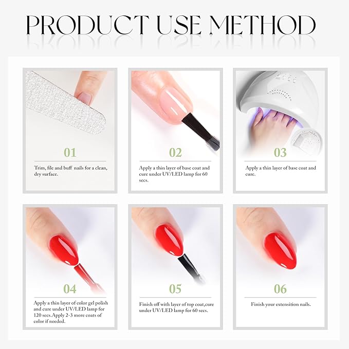 Double Rhythm 15ML Gel Nail Polish Pure Sheer Same Color Same Bottle Soak Off Gel Polish Art Manicure Salon DIY at Home for Women (Bright Red-A1016)